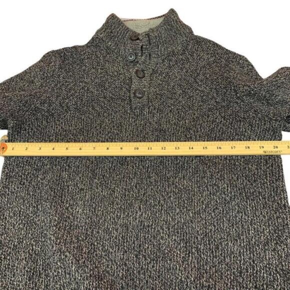 GH Bass Mens Gray Cardigan Sweater Sherpa Lined Collar Pullover Size Large​​​​ - Picture 5 of 7